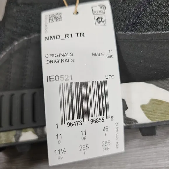 Adidas NMD_R1  TR NMD Boost Black Camouflage Army - IE0521 - Men's size 11.5