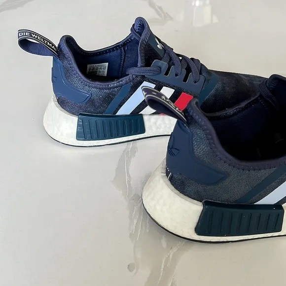 Adidas Originals NMD R1 Sneakers Shadow Navy White Tint Glory Red Mens Sz 9