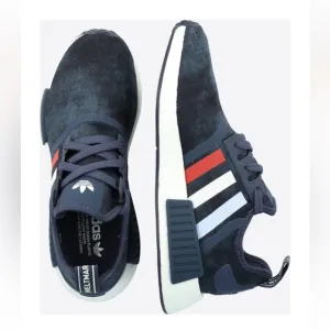 Adidas Originals NMD R1 Sneakers Shadow Navy White Tint Glory Red Mens Sz 9