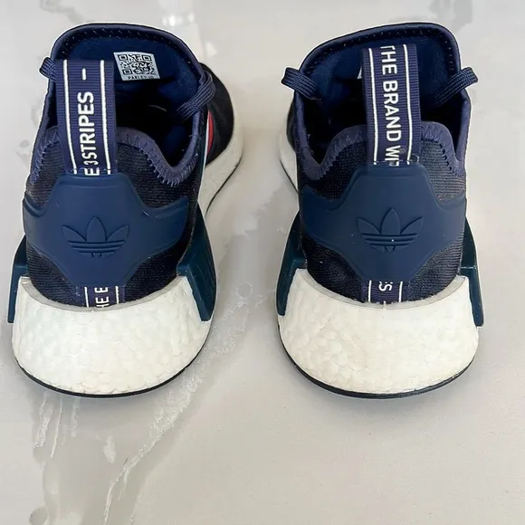 Adidas Originals NMD R1 Sneakers Shadow Navy White Tint Glory Red Mens Sz 9