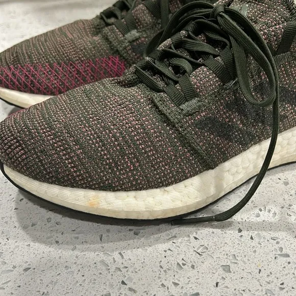 Adidas Pure Boost Go Womens Boost Running Shoe Night Cargo Green Maroon [B75668]
