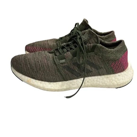 Adidas Pure Boost Go Womens Boost Running Shoe Night Cargo Green Maroon [B75668]