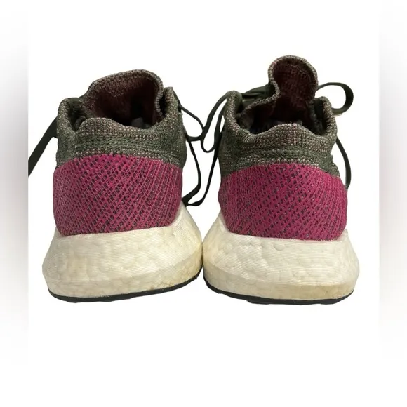 Adidas Pure Boost Go Womens Boost Running Shoe Night Cargo Green Maroon [B75668]