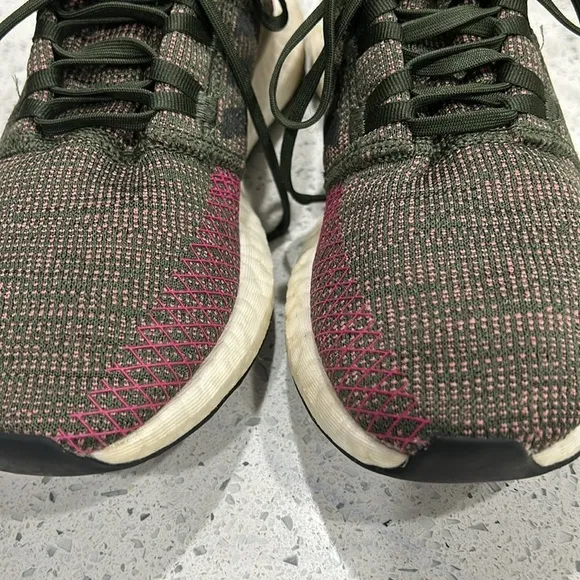 Adidas Pure Boost Go Womens Boost Running Shoe Night Cargo Green Maroon [B75668]