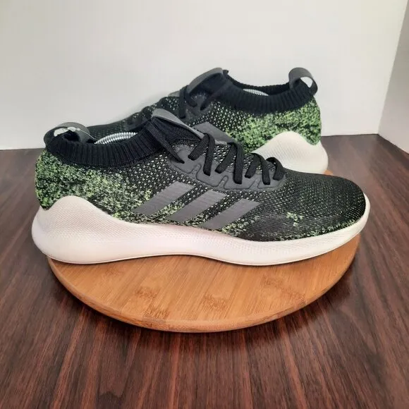Adidas Purebounce Plus Mens Size 13 Shoes Black Green Knit Running Sneakers NEW