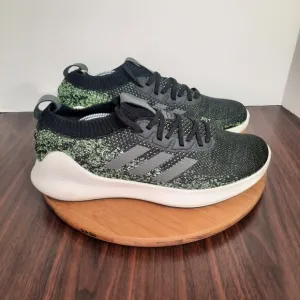 Adidas Purebounce Plus Mens Size 13 Shoes Black Green Knit Running Sneakers NEW