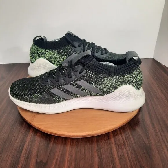Adidas Purebounce Plus Mens Size 13 Shoes Black Green Knit Running Sneakers NEW