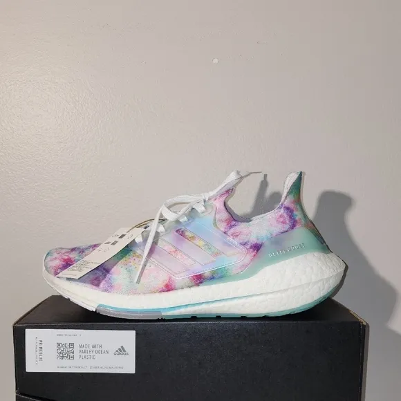 Adidas Purple and Blue Sneakers with Boost Cushioning
