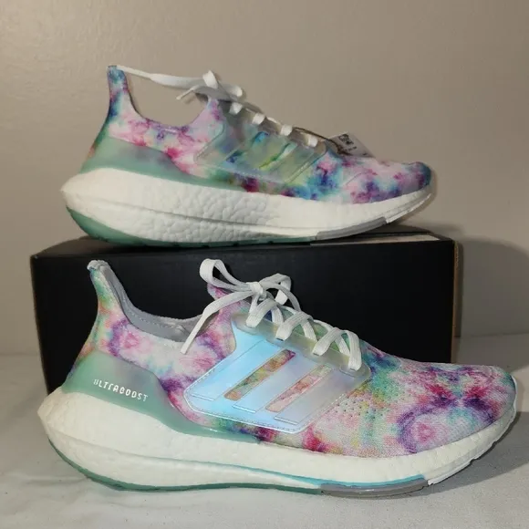 Adidas Purple and Blue Sneakers with Boost Cushioning