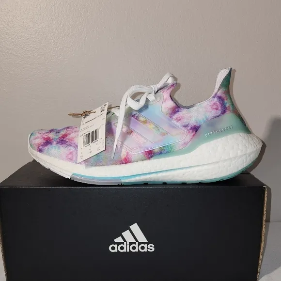 Adidas Purple and Blue Sneakers with Boost Cushioning