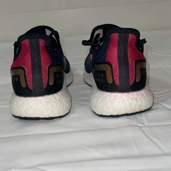 Adidas Red and Blue Sneakers with Breathable Knit Upper