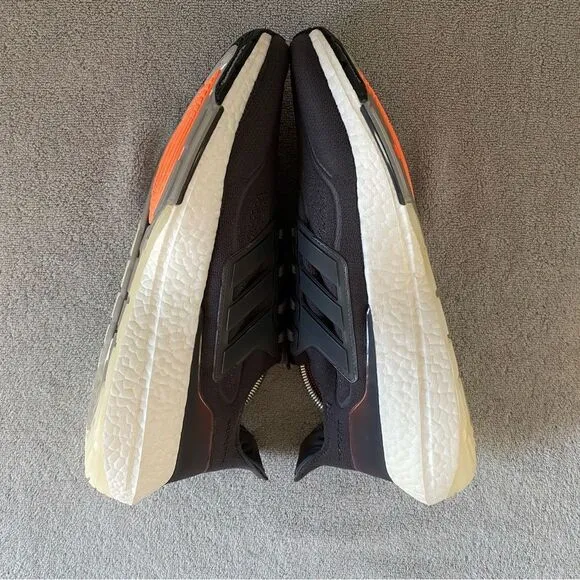 Adidas Shoes Mens 12 Gray Orange UltraBoost 21 Prime Knit Sneakers FY0372