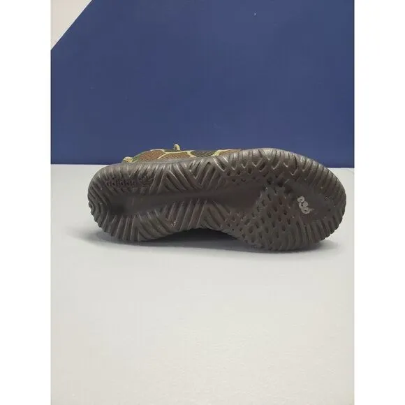 adidas Tubular Shadow Sneakers Kids Size 3‎ Green Camo Knit Athletic Lace Up