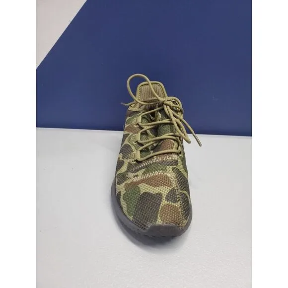 adidas Tubular Shadow Sneakers Kids Size 3‎ Green Camo Knit Athletic Lace Up