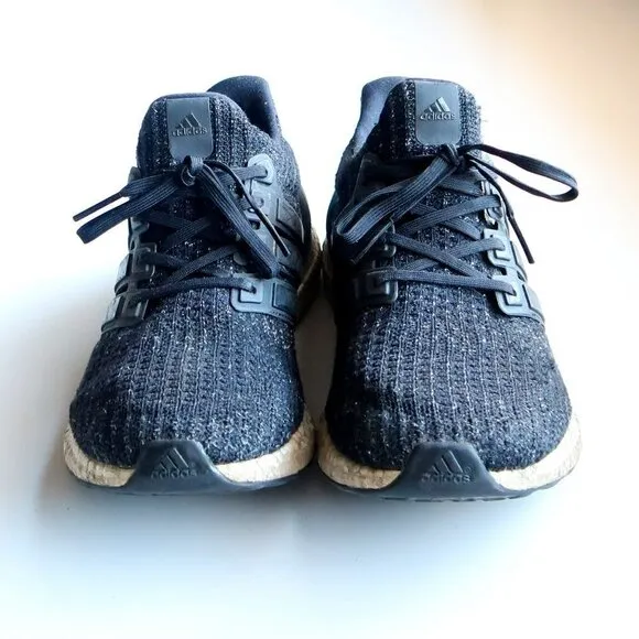 Adidas Ultra Boost Core Black Knit Upper Men's Sneakers Running Shoes Size 10.5