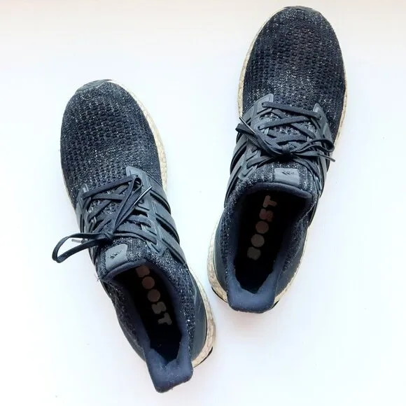 Adidas Ultra Boost Core Black Knit Upper Men's Sneakers Running Shoes Size 10.5