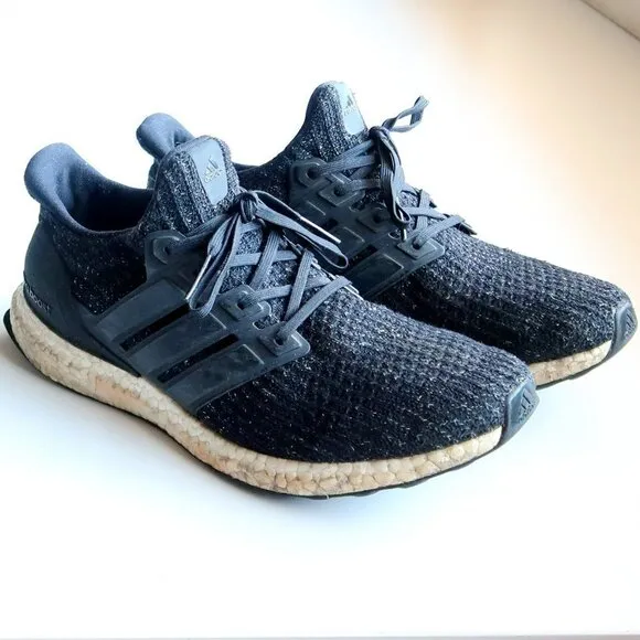 Adidas Ultra Boost Core Black Knit Upper Men's Sneakers Running Shoes Size 10.5