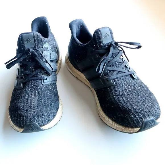 Adidas Ultra Boost Core Black Knit Upper Men's Sneakers Running Shoes Size 10.5