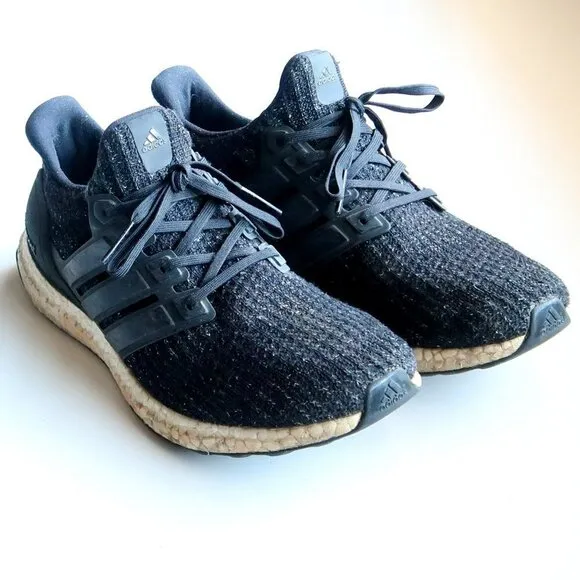 Adidas Ultra Boost Core Black Knit Upper Men's Sneakers Running Shoes Size 10.5
