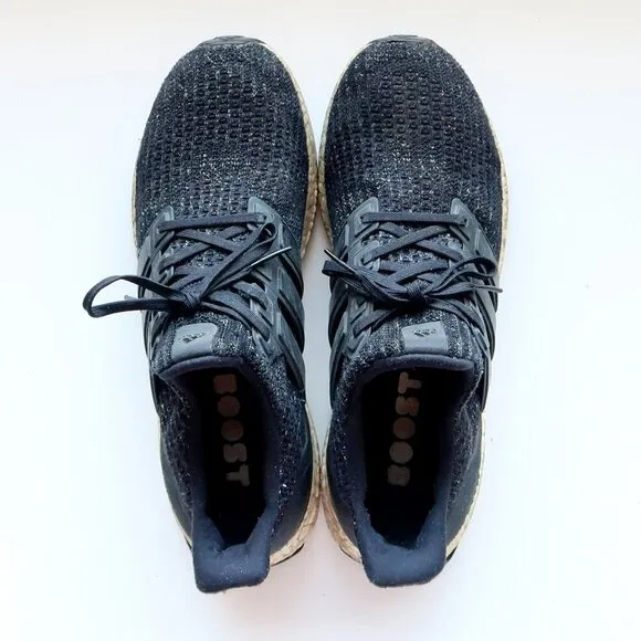 Adidas Ultra Boost Core Black Knit Upper Men's Sneakers Running Shoes Size 10.5