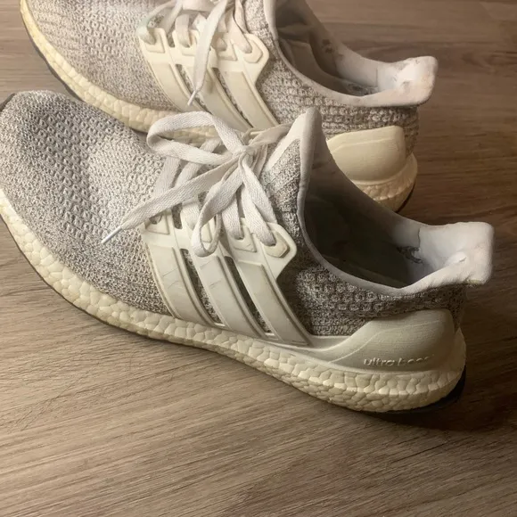 Adidas Ultraboost Ultra BoostF36155 White &amp; Grey US sz 10.5Fast Shipping Used