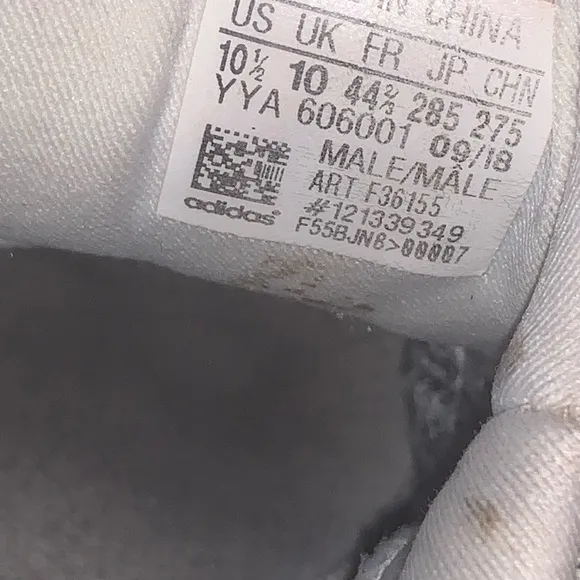 Adidas Ultraboost Ultra BoostF36155 White &amp; Grey US sz 10.5Fast Shipping Used