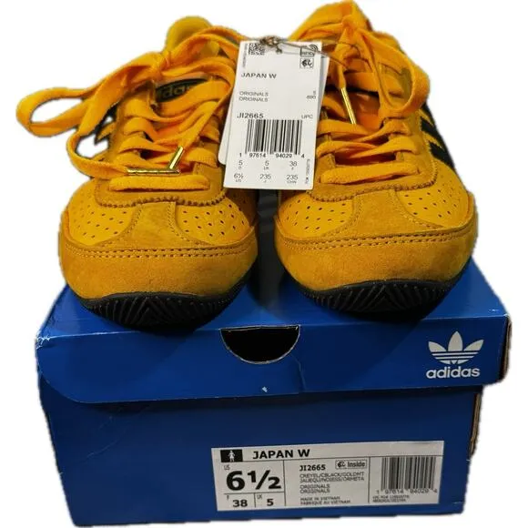 Adidas Unisex Japan “Crew Yellow” Black Stripe JI2665 Men 6.5 Women 8.5 NWT BOX