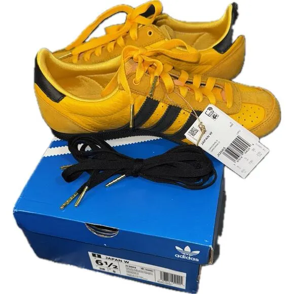 Adidas Unisex Japan “Crew Yellow” Black Stripe JI2665 Men 6.5 Women 8.5 NWT BOX