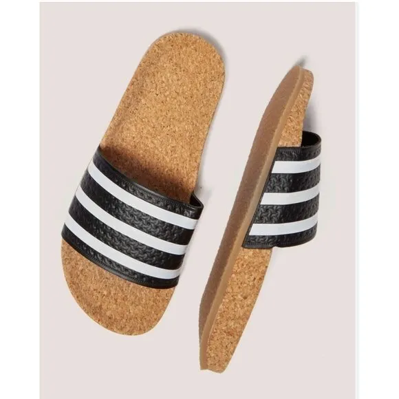 Adidas Women's Adilette Cork Slides, Made in Italy Size 6
