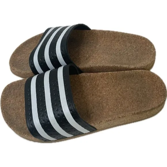 Adidas Women's Adilette Cork Slides, Made in Italy Size 6