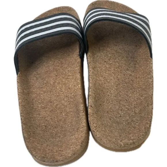 Adidas Women's Adilette Cork Slides, Made in Italy Size 6
