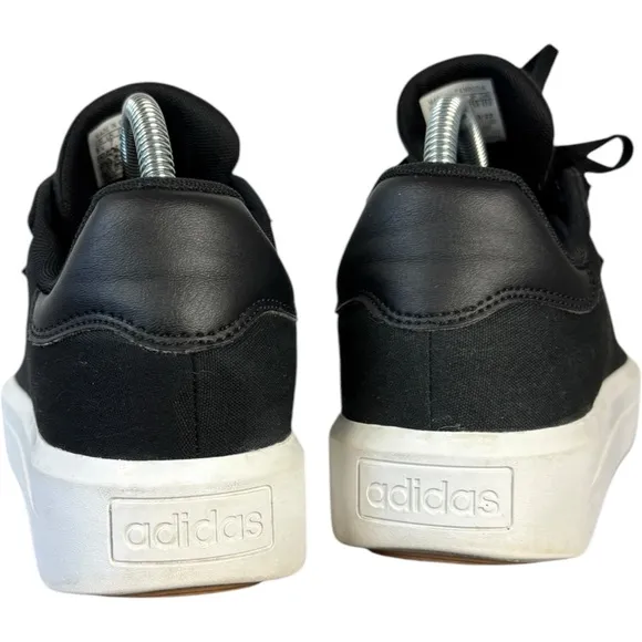 Adidas Women’s Court Platform Canvas Black White Sneakers Skate size 8.5 preppy