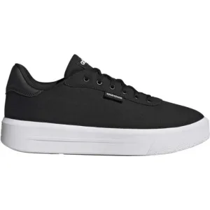 Adidas Women’s Court Platform Canvas Black White Sneakers Skate size 8.5 preppy