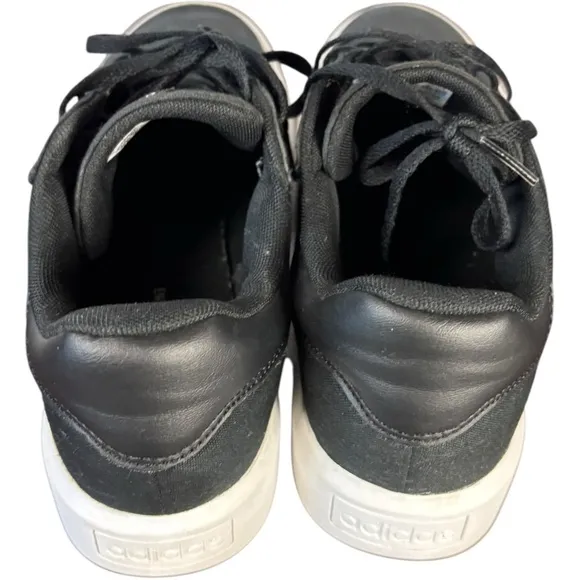 Adidas Women’s Court Platform Canvas Black White Sneakers Skate size 8.5 preppy