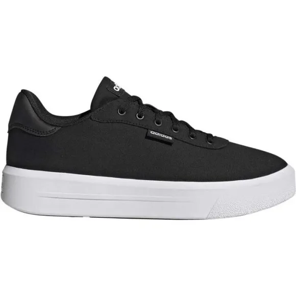 Adidas Women’s Court Platform Canvas Black White Sneakers Skate size 8.5 preppy