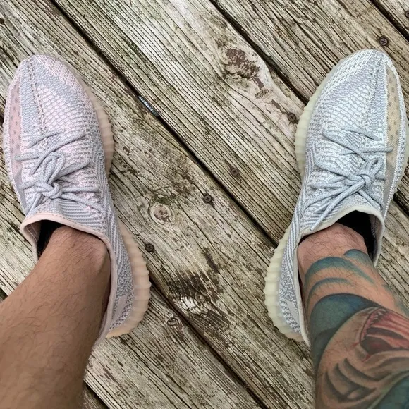 Adidas x YEEZY Boost 350 V2 &quot;Lundmark&quot; Grey Knit Fabric Men’s Sneaker Size 7 1/2
