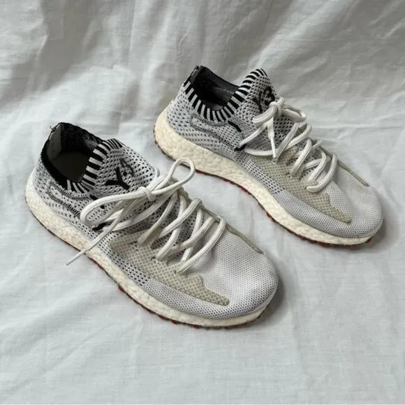 Adidas Y-3  Yohji Yamamoto  White/Black Ratio Racer Knit Sneakers Sz 6.5 Lace-Up