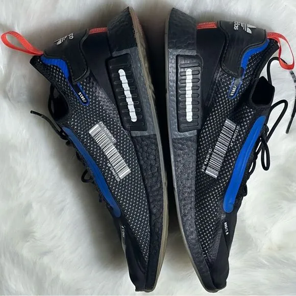 Adidas Black and Blue Futuristic Sneakers