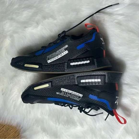 Adidas Black and Blue Futuristic Sneakers
