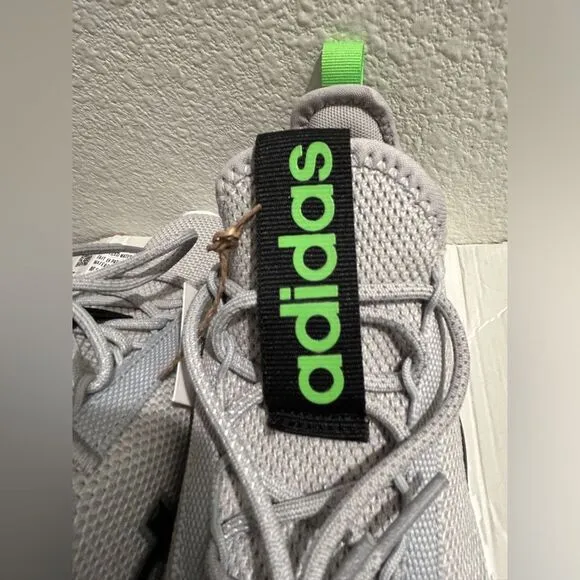 Adidas Kaptir Youth Knit Sneakers - Size 3 - Gray/Black/Green - New in Box NWT