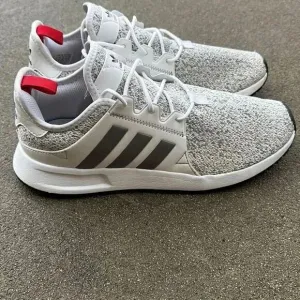 Adidas x_plr knit white &amp; gray sneakers