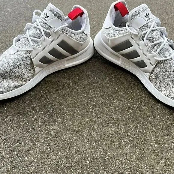 Adidas x_plr knit white &amp; gray sneakers