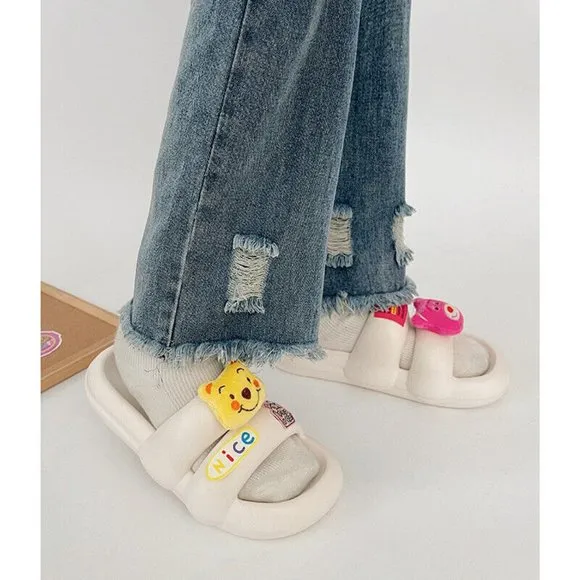 Adorable Pillow Slides Anti-Slip Sandals Ultra Soft Slippers Indoor Outdoor Shoe