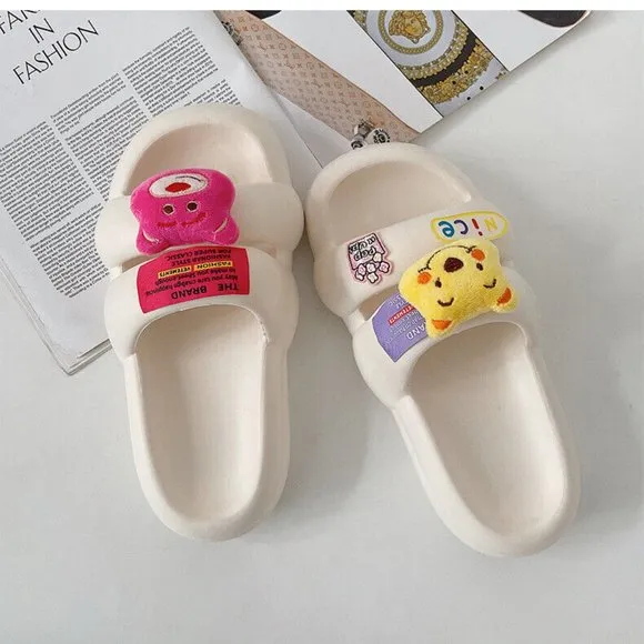 Adorable Pillow Slides Anti-Slip Sandals Ultra Soft Slippers Indoor Outdoor Shoe
