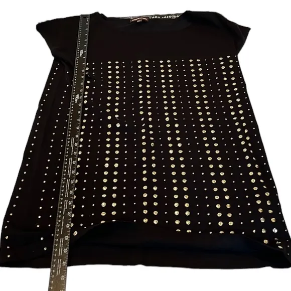 ADRIENNE VITTADINI LARGE black gold studded lightweight knit sleeveless