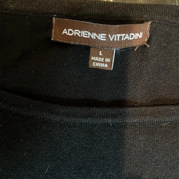 ADRIENNE VITTADINI LARGE black gold studded lightweight knit sleeveless