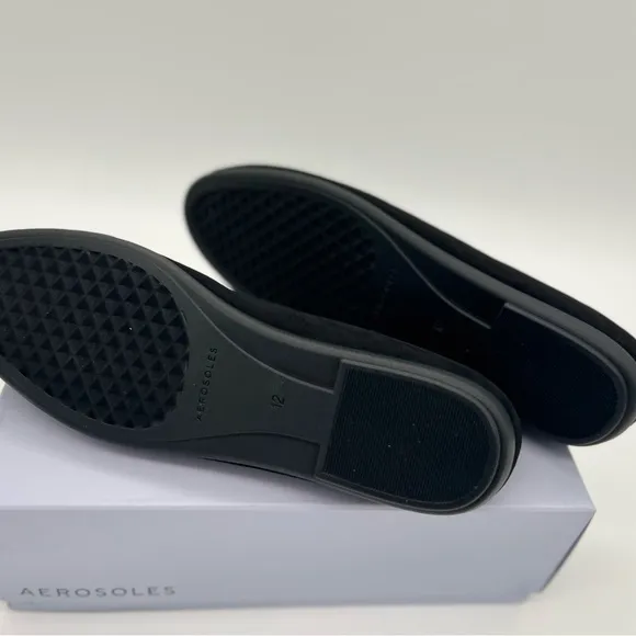 Aerosoles Women's Homebet Ballet Flat Size 12M BLACK Faux Suede