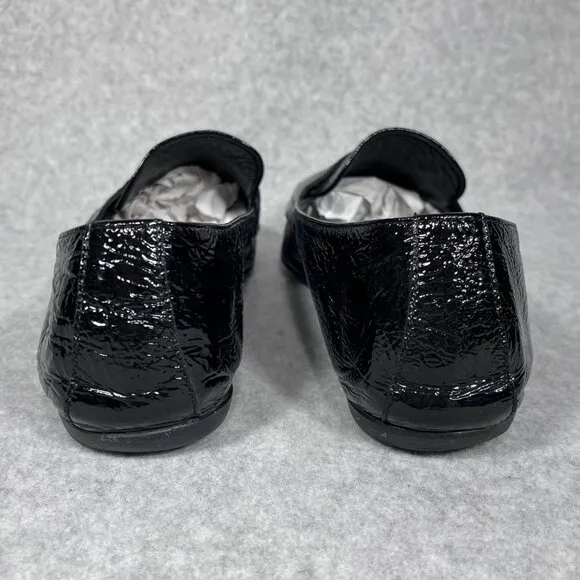 AGL Loafers Womens 11 US Black Patent Leather Pointed Toe Shoe Flats Business
