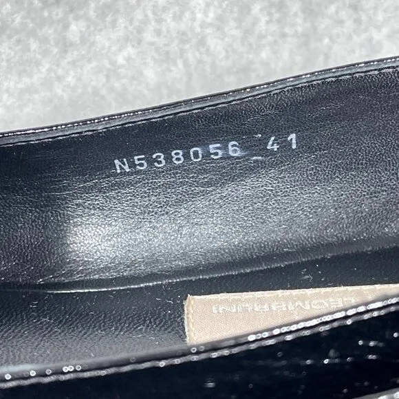 AGL Loafers Womens 11 US Black Patent Leather Pointed Toe Shoe Flats Business