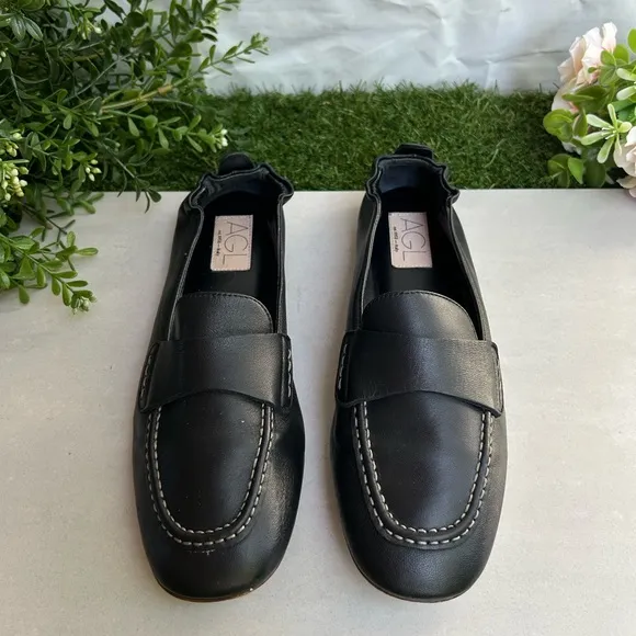 AGL women Mara Loafer  Leather flats size 38.5US size 8.5  gently used
